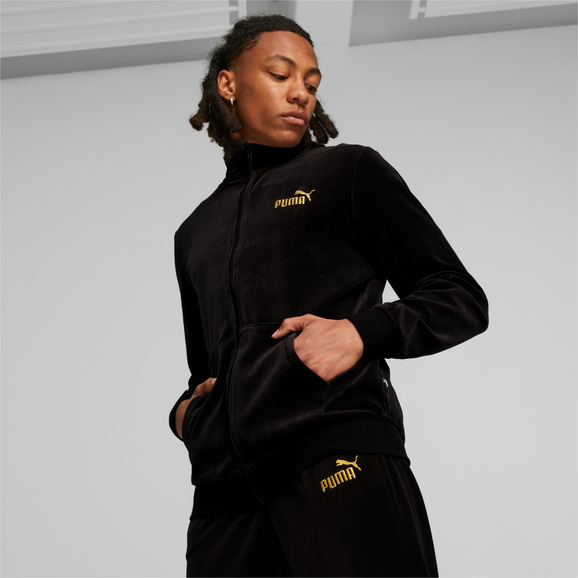 Black and gold puma jacket on sale